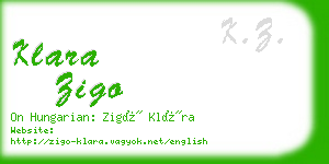 klara zigo business card